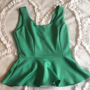 Teal Peplum Top